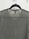 Y2K  Lauren by Ralph Lauren Non-Iron Shirt Size Medium  White Black Houndstooth