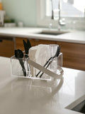 Lucite Utensils Caddy with Leatherette Handle