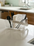 Lucite Utensils Caddy with Leatherette Handle