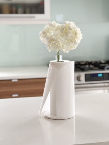 Lucite Paper Towel Display Stand with Vase Tassels Home Decor
