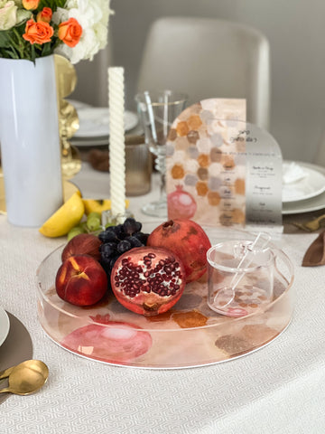 Lucite Honey Dish with Painted Base