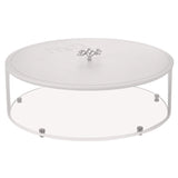 Lucite Matza Box with White Leatherette Cover and Knot Handle