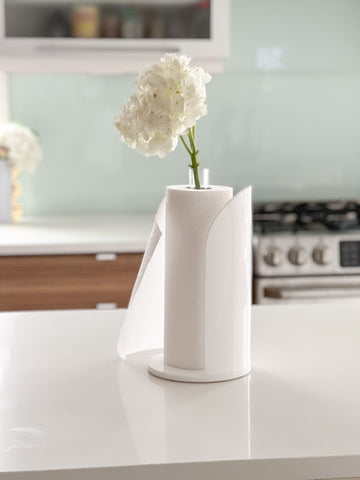 Lucite Paper Towel Display Stand with Vase