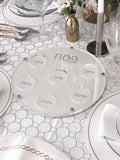 Lucite Seder Plate with Leatherette Backing