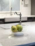 Lucite Salad Bowl with White Base