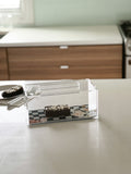 Checkered Black Painted Design Cake Tray with Lid