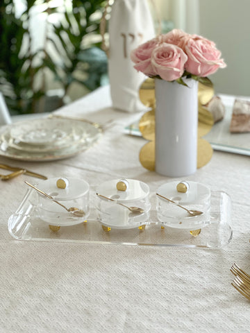 Lucite Dips Tray with Lids